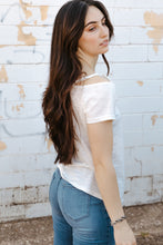 Load image into Gallery viewer, Lace Cutout Cold-Shoulder Top
