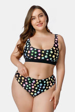 Load image into Gallery viewer, Plus Size Daisy Print Color-Changing Scoop Neck Bikini Set