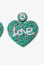 Load image into Gallery viewer, LOVE Beaded Heart Earrings