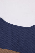 Load image into Gallery viewer, Color Block Spliced Lace Buttoned Tee