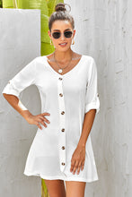 Load image into Gallery viewer, Buttoned V-Neck Dress