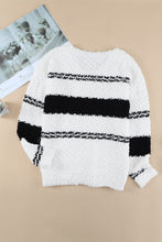 Load image into Gallery viewer, Striped V-Neck Popcorn Knit Sweater