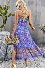 Load image into Gallery viewer, Bohemian Spaghetti Strap Drawstring Slit Dress