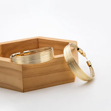Load image into Gallery viewer, Gold-Plated Copper Layered Hoop Earrings