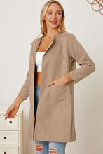 Load image into Gallery viewer, Open Front Pocketed Long Sleeve Coat