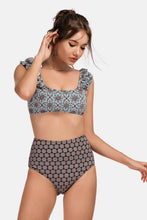 Load image into Gallery viewer, Printed Square Neck Ruffled Bikini Set