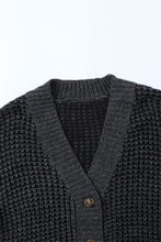 Load image into Gallery viewer, Waffle-Knit Drop Shoulder Button-Down Cardigan