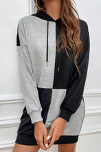 Load image into Gallery viewer, Two-Tone Dropped Shoulder Hooded Dress