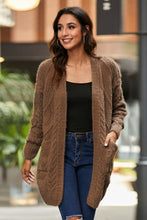 Load image into Gallery viewer, Mixed Knit Open Front Longline Cardigan