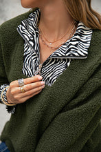 Load image into Gallery viewer, Snakeskin Print Sherpa Quarter-Zip Sweatshirt