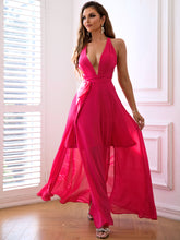 Load image into Gallery viewer, Tied Plunge Crisscross Split Dress