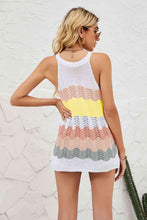 Load image into Gallery viewer, Color Block Round Neck Sleeveless Tunic Knit Top