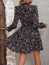 Load image into Gallery viewer, Mock Neck Flounce Sleeve Dress