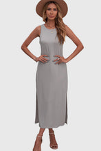 Load image into Gallery viewer, Side Slit Sleeveless Midi Dress