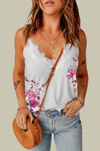 Load image into Gallery viewer, Floral Lace Trim Adjustable Strap Cami