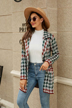 Load image into Gallery viewer, Printed Open Front Lapel Collar Cardigan with Pockets