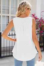 Load image into Gallery viewer, Eyelet Buttoned Round Neck Tank