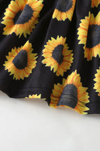 Load image into Gallery viewer, Girls Ruffle Shoulder Sunflower Pattern Dress