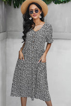 Load image into Gallery viewer, Ditsy Floral Button Down Midi Dress with Pockets