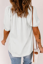 Load image into Gallery viewer, Smocked Frill Trim Flounce Sleeve Blouse
