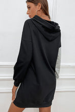 Load image into Gallery viewer, Two-Tone Dropped Shoulder Hooded Dress