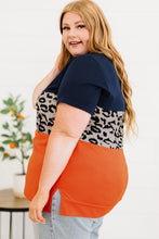 Load image into Gallery viewer, Plus Size Leopard Color Block T-Shirt