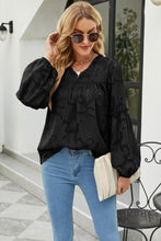 Load image into Gallery viewer, Applique Frill Trim Gathered Detail Blouse