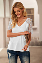 Load image into Gallery viewer, Side Lace V Neck T-Shirt