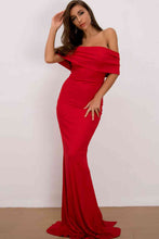 Load image into Gallery viewer, Off-Shoulder Floor Length Dress