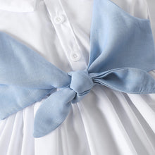 Load image into Gallery viewer, Contrast Peter Pan Collar Flounce Sleeve Dress