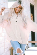 Load image into Gallery viewer, Collared Neck Half Button Long Sleeve Blouse