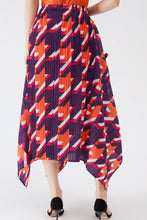 Load image into Gallery viewer, Houndstooth Accordion Pleated Handkerchief Hem Skirt