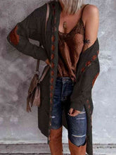 Load image into Gallery viewer, Openwork Long Sleeve Open Front Hooded Cardigan