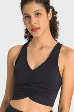 Load image into Gallery viewer, Gathered Detail Halter Neck Sports Bra