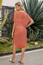 Load image into Gallery viewer, V-Neck Dolman Sleeve Slit Knit Dress