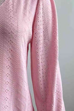 Load image into Gallery viewer, Eyelet V-Neck Flounce Sleeve Blouse