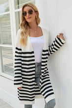 Load image into Gallery viewer, Striped Open Front Longline Cardigan
