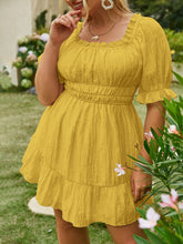 Load image into Gallery viewer, Plus Size Flounce Sleeve Ruffle Hem Mini Dress