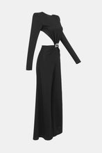 Load image into Gallery viewer, Round Neck Open Back Top and Pants Set