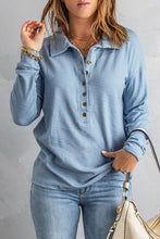 Load image into Gallery viewer, Half Button Collared Knit Top
