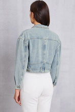 Load image into Gallery viewer, Studded Dropped Shoulder Denim Jacket