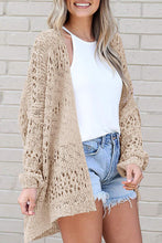 Load image into Gallery viewer, Openwork Open Front Long Sleeve Cardigan