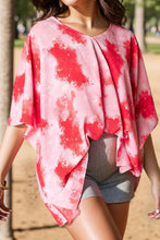 Load image into Gallery viewer, Plus Size Tie-Dye V-Neck Half Sleeve Blouse