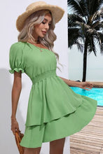 Load image into Gallery viewer, Layered Single Shoulder Flounce Sleeve Mini Dress