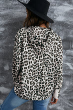 Load image into Gallery viewer, Leopard Print Drawstring Hoodie with Kangaroo Pocket