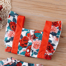 Load image into Gallery viewer, Baby Girl Floral Ruffled Crop Top and Bloomer Set