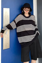 Load image into Gallery viewer, Two-Tone Striped Tunic Knit Top