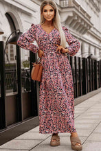 Load image into Gallery viewer, Printed V-Neck Long Sleeve Maxi Dress