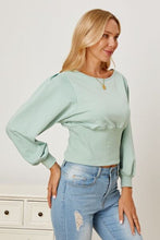 Load image into Gallery viewer, Boat Neck Lantern Sleeve Blouse