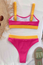 Load image into Gallery viewer, Color Block Scoop Neck Bikini Set
